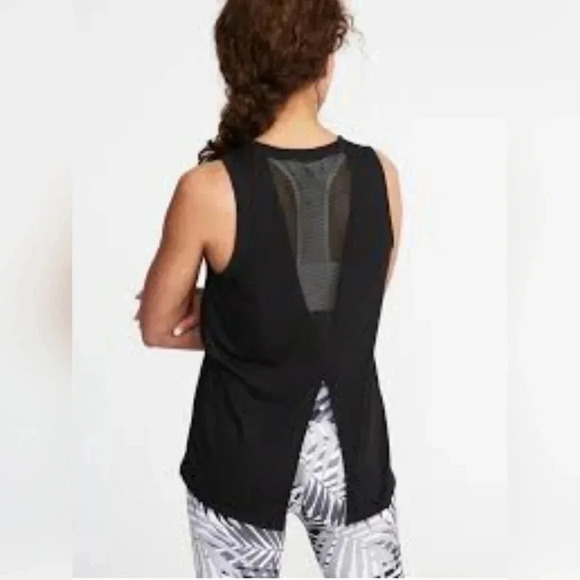 Old Navy, Size L, Black Relaxed Mesh-Back Fly-Away Tank - Picture 7 of 7